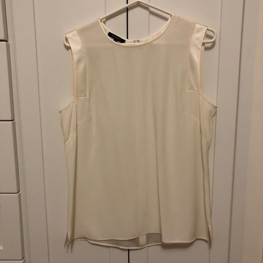Lafayette 148 New York White Blouse 100% Silk
